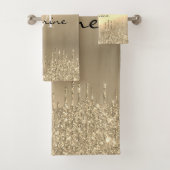 Monogrammed Metallic 14k Glitter met gouddruppels Bad Handdoek (Insitu)