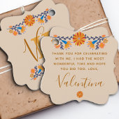 Monogrammed Mexicaans Bloemen Western Boho Bedankjes Labels