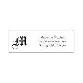 Monogrammed Minimaal Elegant  Stijlvol Zwart Zelfinktende Stempel (Design)