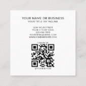 Monogrammed Minimal Trendy Sage Green QR-code Vierkante Visitekaartje (Achterkant)