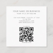 Monogrammed Minimal Trendy Unieke Roze QR Code Vierkante Visitekaartje (Achterkant)