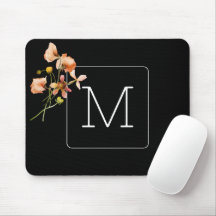 Monogrammed Minimalist Floral black