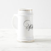 Monogrammed minimalist Plain Modern Bierpul (Voorkant links)