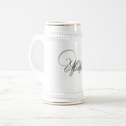 Monogrammed minimalist Plain Modern Bierpul (Voorkant links)