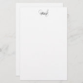Monogrammed minimalist Plain Modern Briefpapier (Voorkant / Achterkant)