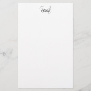 Monogrammed minimalist Plain Modern Briefpapier