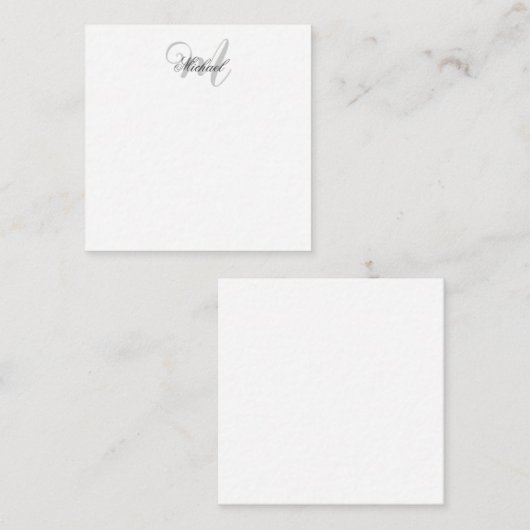 Monogrammed minimalist Plain Modern Informatiekaartje (Voorkant / Achterkant)