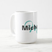 Monogrammed minimalist Plain Modern Koffiemok (Voorkant links)