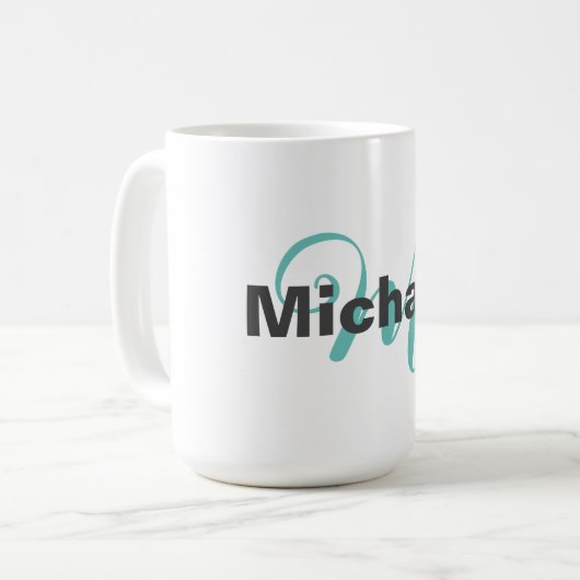 Monogrammed minimalist Plain Modern Koffiemok (Voorkant links)