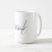 Monogrammed minimalist Plain Modern Koffiemok (Voorkant rechts)