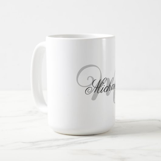 Monogrammed minimalist Plain Modern Koffiemok (Voorkant links)