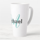 Monogrammed minimalist Plain Modern Latte Mok (Rechterhoek)