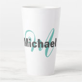 Monogrammed minimalist Plain Modern Latte Mok (Voorkant)