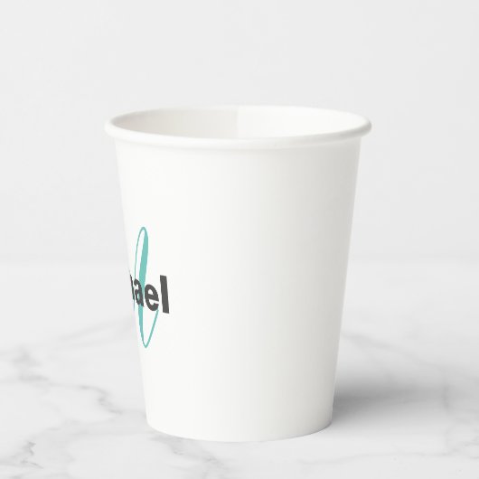 Monogrammed minimalist Plain Modern Papieren Bekers (Links)