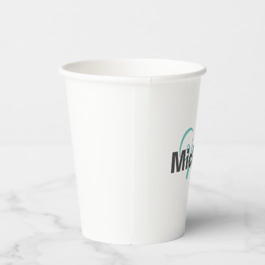 Monogrammed minimalist Plain Modern Papieren Bekers (Rechts)