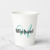 Monogrammed minimalist Plain Modern Papieren Bekers (Voorkant)