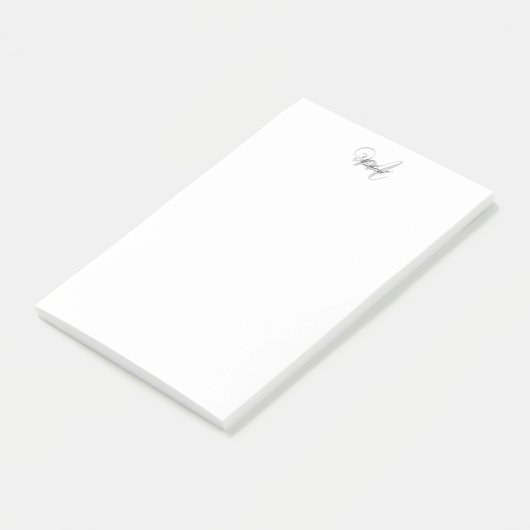 Monogrammed minimalist Plain Modern Post-it® Notes (Schuin)