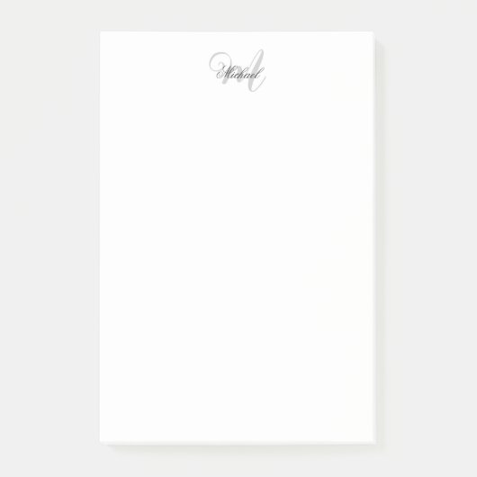 Monogrammed minimalist Plain Modern Post-it® Notes (Voorkant)