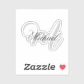 Monogrammed minimalist Plain Modern Sticker (Vel)