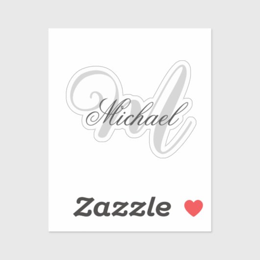 Monogrammed minimalist Plain Modern Sticker (Vel)