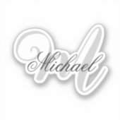 Monogrammed minimalist Plain Modern Sticker (Voorkant)