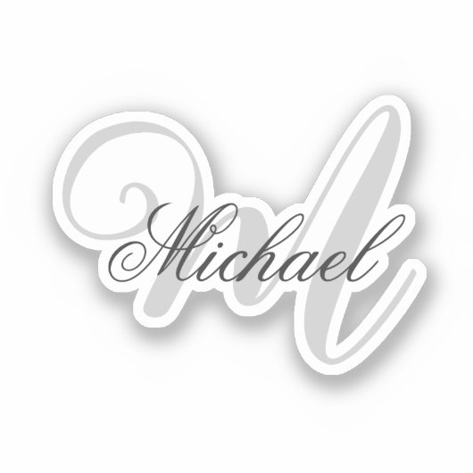 Monogrammed minimalist Plain Modern Sticker (Voorkant)