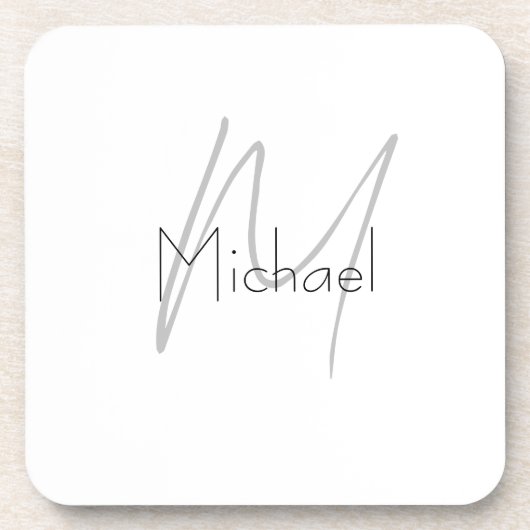 Monogrammed minimalistisch effen moderne naam bier onderzetter (Voorkant)