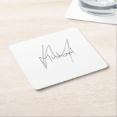 Monogrammed minimalistisch effen moderne naam kartonnen onderzetters (Schuin)
