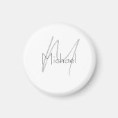 Monogrammed minimalistisch effen moderne naam magneet (Voorkant)