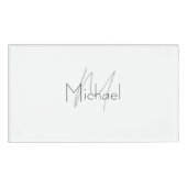 Monogrammed minimalistisch effen moderne naam naambadge (Voorkant)