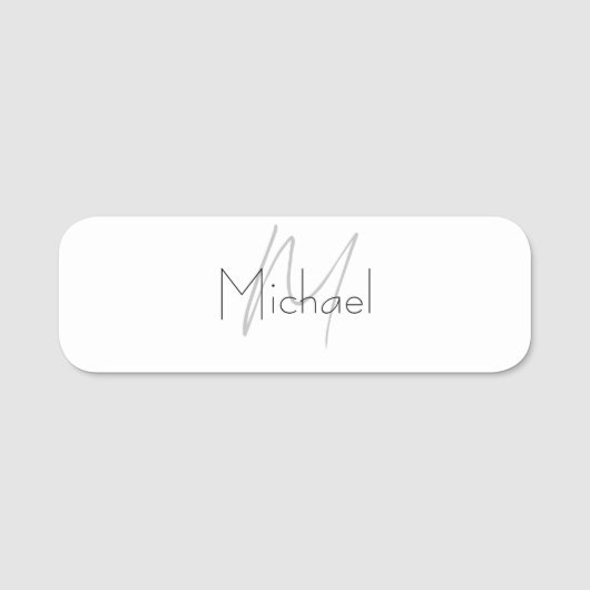Monogrammed minimalistisch effen moderne naam naamplaatje (Voorkant)