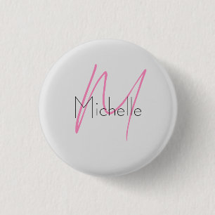Monogrammed minimalistisch effen moderne naam ronde button 3,2 cm