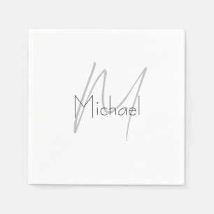 Monogrammed minimalistisch effen moderne naam servet