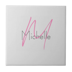 Monogrammed minimalistisch effen moderne naam tegeltje