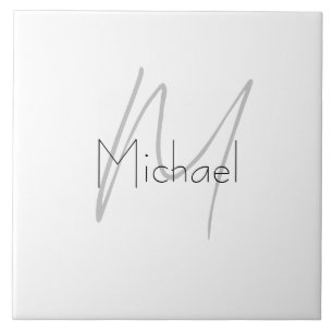 Monogrammed minimalistisch effen moderne naam tegeltje