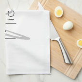 Monogrammed minimalistisch effen moderne naam theedoek (Quarter Fold)