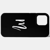 Monogrammed minimalistisch Initiaal zwart Case-Mate iPhone Case (Achterkant (horizontaal))