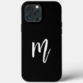 Monogrammed minimalistisch Initiaal zwart Case-Mate iPhone Case (Achterkant)