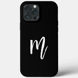 Monogrammed minimalistisch Initiaal zwart Case-Mate iPhone Case