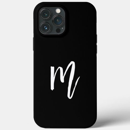 Monogrammed minimalistisch Initiaal zwart Case-Mate iPhone Case (Achterkant)