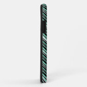 Monogrammed Mint Black Tribal Chevron Pattern Case-Mate iPhone Case (Achterkant/rechts)