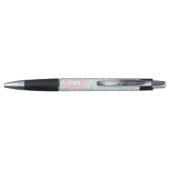 Monogrammed Mint en Coral Floral Damask Pen (Achterkant)