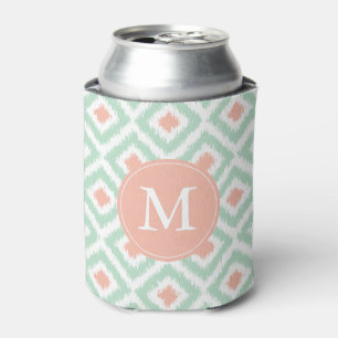 Monogrammed Mint en Coral Pattern Blikjeskoeler