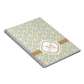 Monogrammed Mint Green en Gold Moroccan Notitieboek (Rechterzijde)