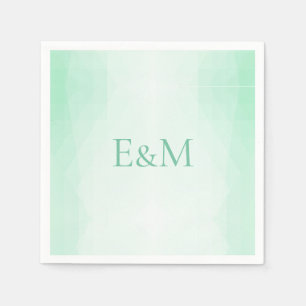 Monogrammed Mint Green Sjabloon Modern Elegant Servet