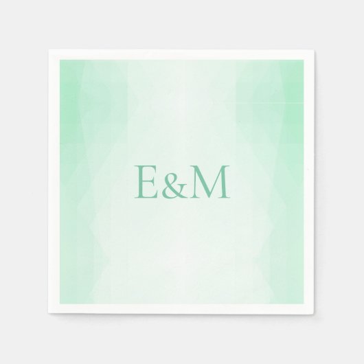 Monogrammed Mint Green Sjabloon Modern Elegant Servet (Voorkant)