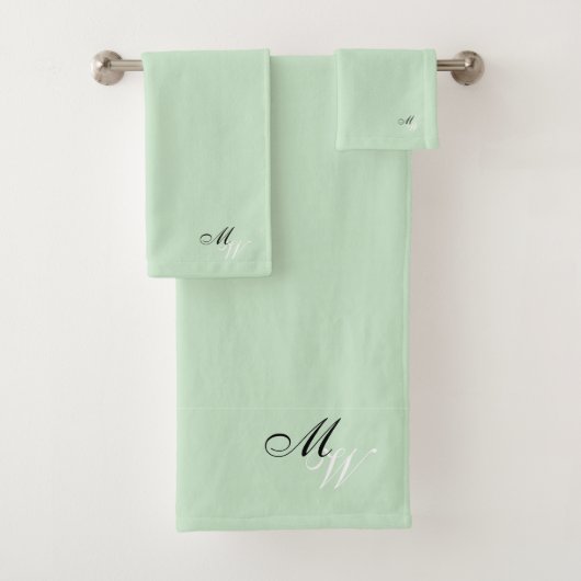 Monogrammed Mint Groen gekleurd Bad Handdoek (Insitu)