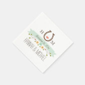 Monogrammed Mint Groene Hoefijzer Hart Wedding Servet (Hoek)