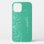 Monogrammed Mobiele Telefoon Case Groen Script Naa (Achterkant)