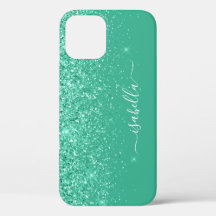 Monogrammed Mobiele Telefoon Case Groen Script Naa